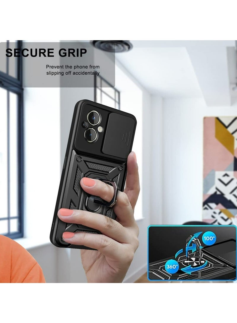 Case Cover For realme C67 4G , Slide Camera Lens Cover + 360°Rotating Kickstand Ring + Support Magnetic Car Mount Shockproof Mobile Phone Case - Image 4