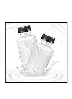 Lavish 200 ml Empty Containers Transparent Plastic, 24 Pcs Square Bottles with Secure Black Lids  - Image 2