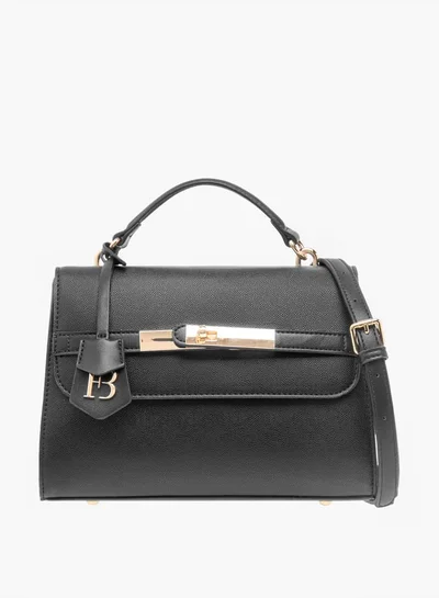 Flora Bella By Shoexpress Women Solid Satchel Bag with Detachable Strap and Flap Closure