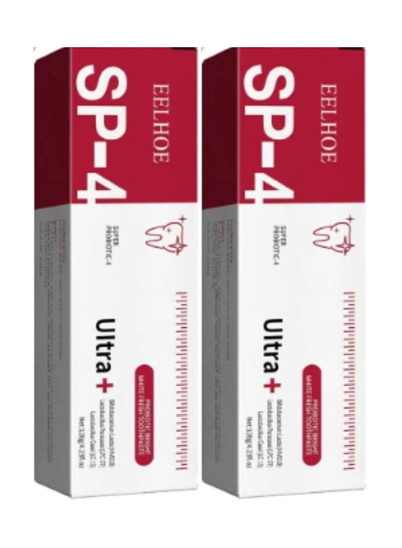 إيلهو معجون أسنان بروبيوتيك جديد Sp-4 لتبييض الأسنان يحمي اللثة وينعش الفم وينظف الأسنان ويحافظ على صحة الأسنان، قطعتين