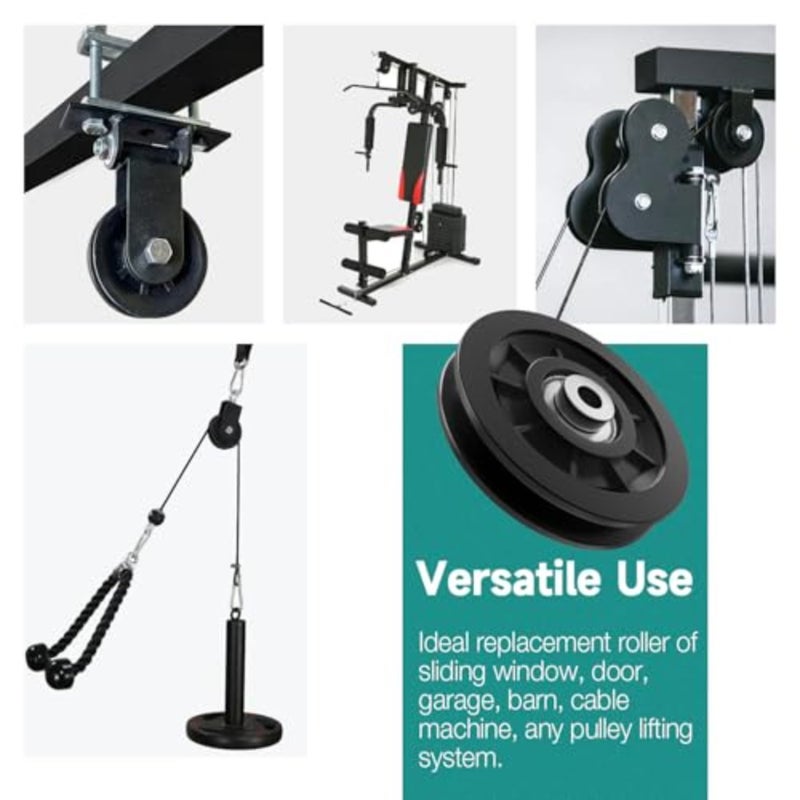 Gym Machine Pulley Wheel 90mm Iron Core Wearproof Nylon Bearing for Cable Machine Part Replacement Home Gym Smith Machine Attachment - Image 5