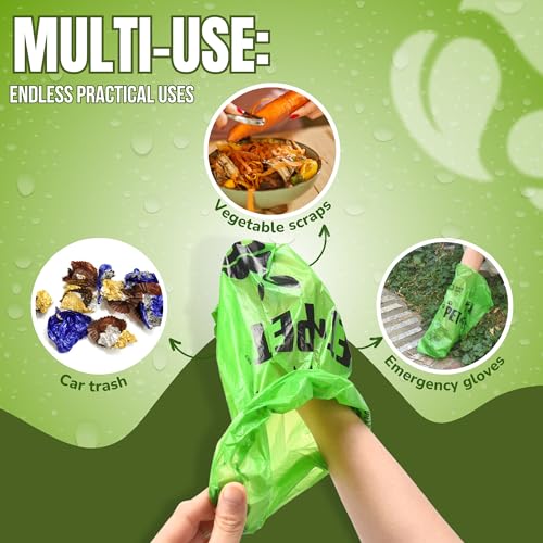 Pet N Pet 1080 Counts Green Poop Bags for Dogs, 41% Plant Based & 59% PE Extra Thick Dog Poop Bags Rolls, 9" x 13", Unscented Pet Waste Bag - Image 5