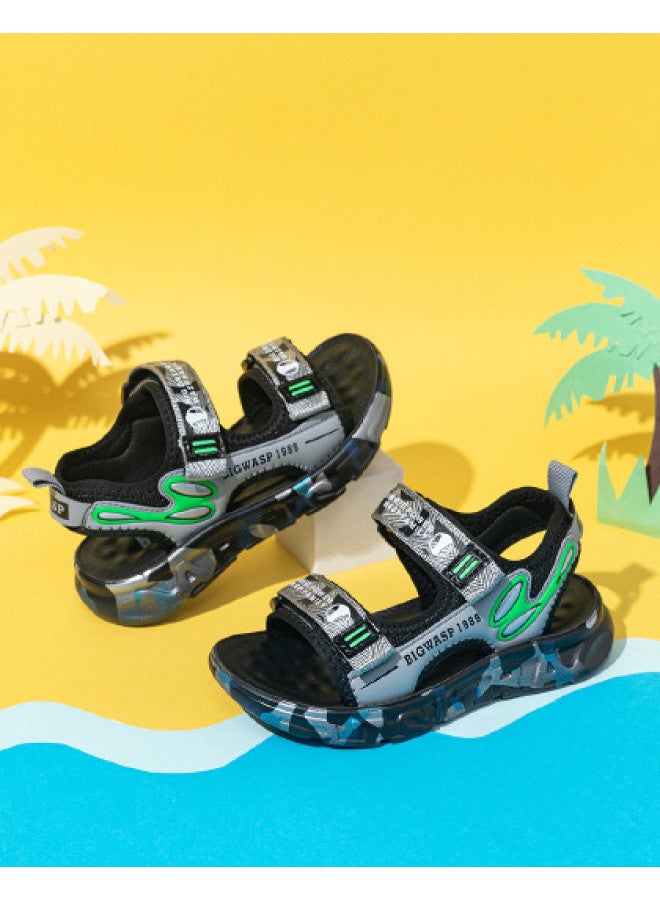 Bumblebee Boys' Sandals Kids Open-toe Beach Shoes Sports Summer Trend Soft Sole Big Boys' Shoes Breathable Comfortable - Image 1