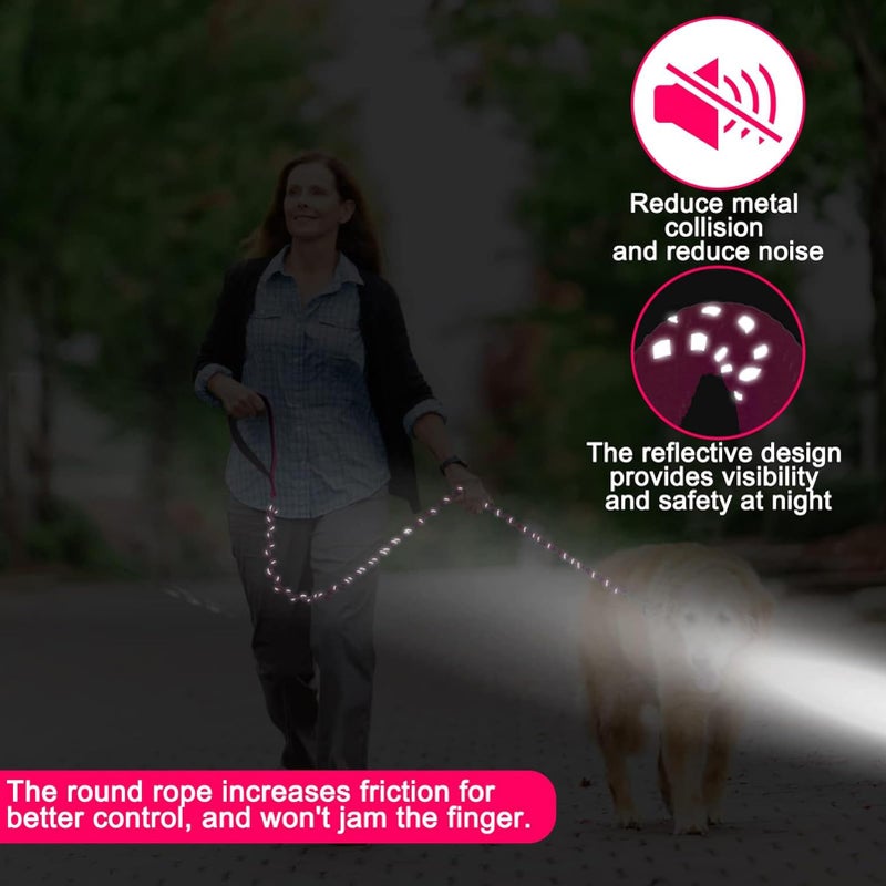 HOMIMP Chew Proof Dog Leash for Medium Large Dogs, Reflective 6 FT Heavy Duty Metal Chain Dog Leashes with Soft Padded Handle, Anti Bite Durable Rope Leashes for Pitbull, Non Chewable - Image 3