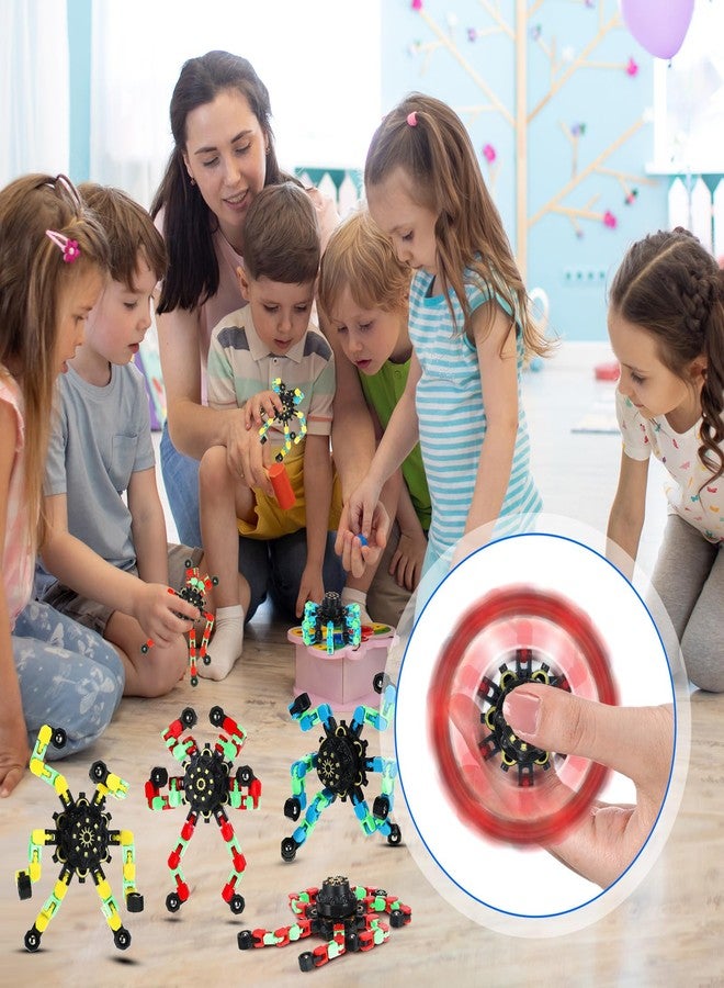 Jerify 40 Pack Funny Sensory Fidget Toy Transformable Chain Robot Finger Toy DIY Deformation Robot Mechanical Spinners Stress Relief Autistic Gifts for Adult Teen Prize Stuffer Party Favor (Luminous) - Image 4