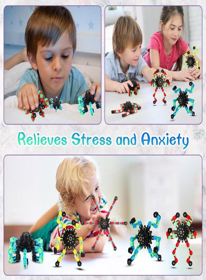 Jerify 40 Pack Funny Sensory Fidget Toy Transformable Chain Robot Finger Toy DIY Deformation Robot Mechanical Spinners Stress Relief Autistic Gifts for Adult Teen Prize Stuffer Party Favor (Luminous) - Image 5