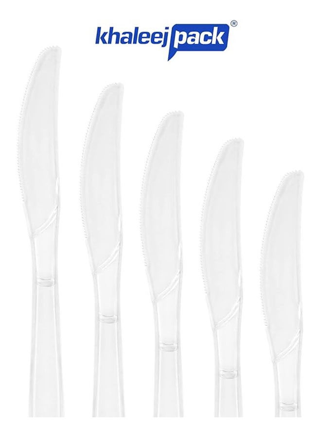 Khaleej Pack 50 Pcs heavy duty plastic knife clear - Image 1