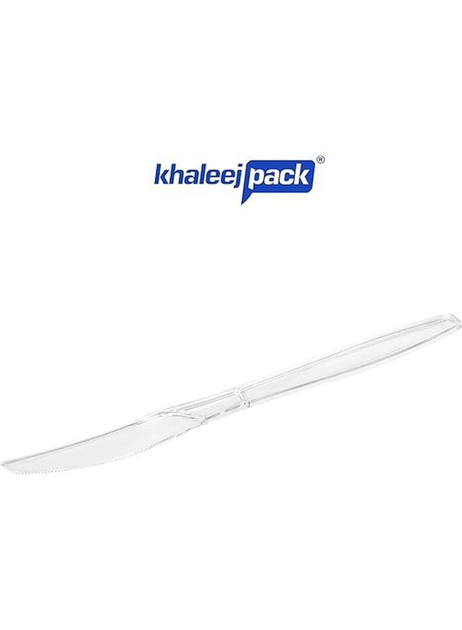 Khaleej Pack 50 Pcs heavy duty plastic knife clear - Image 2