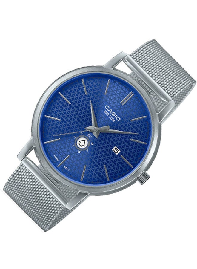 CASIO Men Watch Analog Blue Dial Stainless Steel Mesh Band MTP-B125M-2AVDF - Image 2