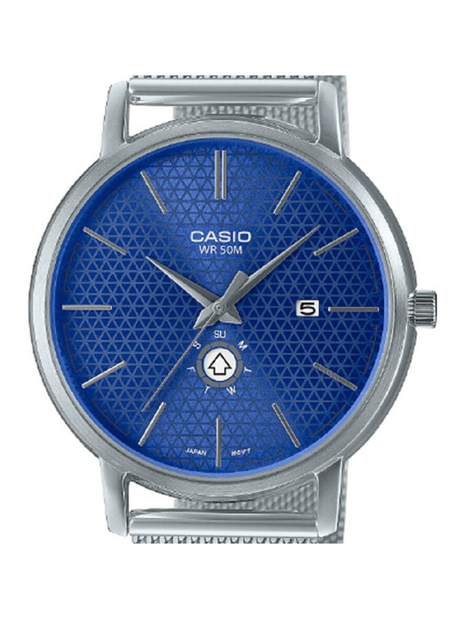 CASIO Men Watch Analog Blue Dial Stainless Steel Mesh Band MTP-B125M-2AVDF - Image 3