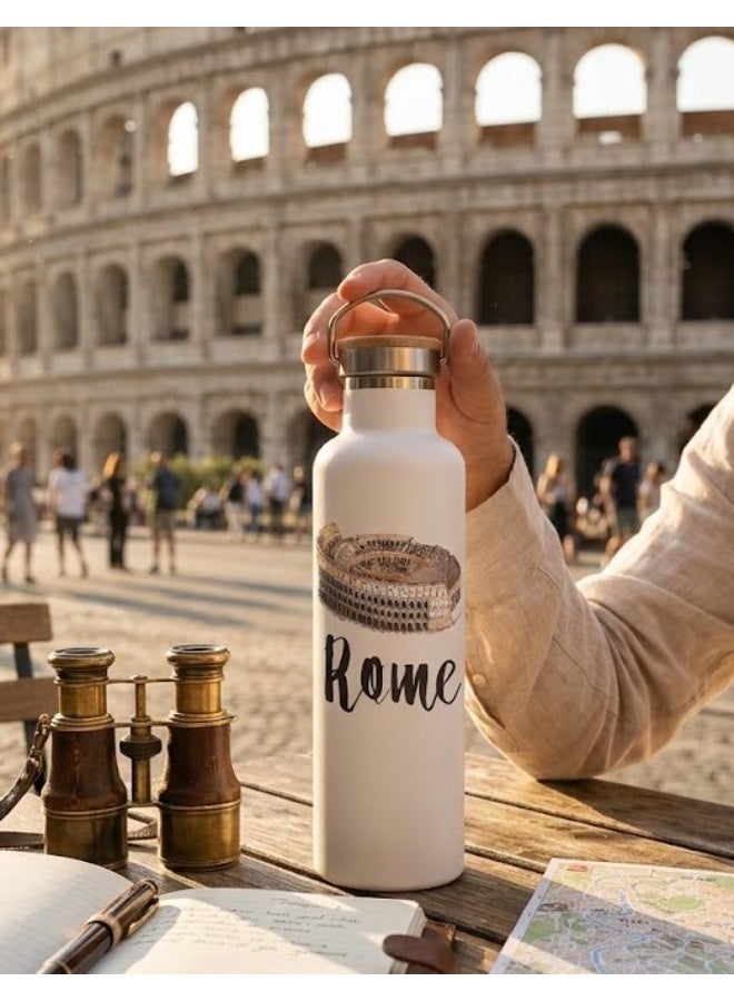 ميلز زجاجة ماء معزولة من الفولاذ المقاوم للصدأ والخيزران - إصدار الكولوسيوم الروماني - Image 2