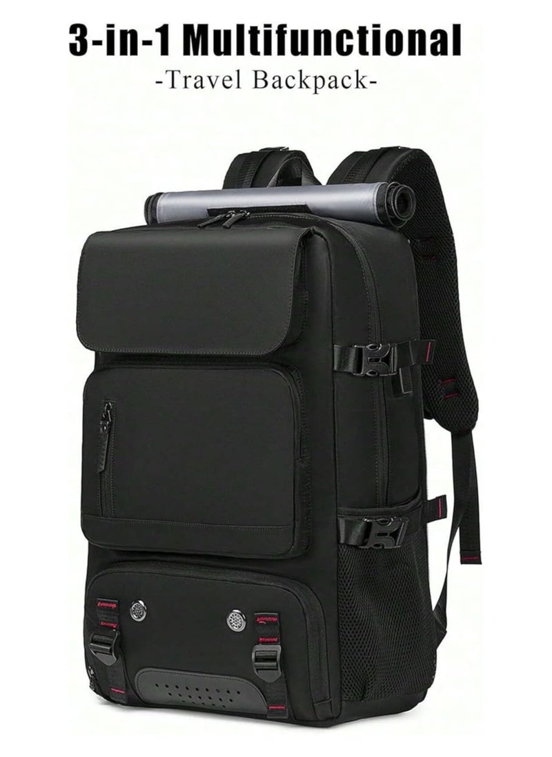 Taizz Ventures Travel Backpack with Shoe Compartment & Charging Port – Lightweight, Waterproof, Large Capacity 17" Laptop Bag for Travel,Hiking, Work, Fitness, and Daily Use - Black  - Image 3