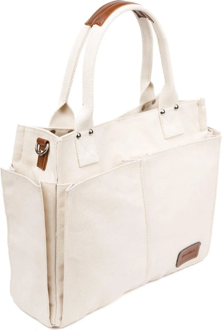 باهلس Women's Multi-Pocket Strap Canvas Tote Bag