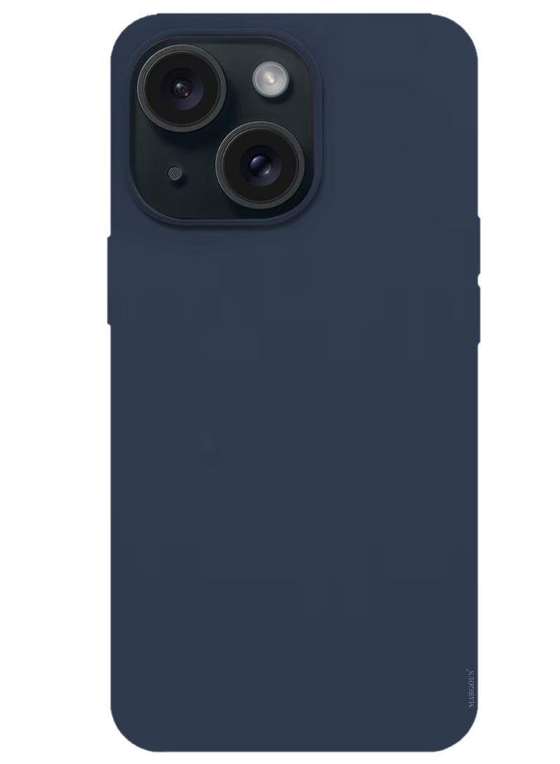 CATANES Silicone Case Cover for Apple iPhone 14 Plus, Slim Protective Cover with Microfiber Lining, Drop Protection - Dark Blue - Image 3