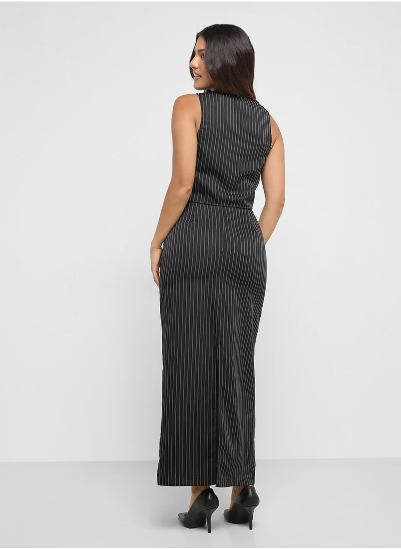 ELLA Pinstriped Vest & Skirt Set