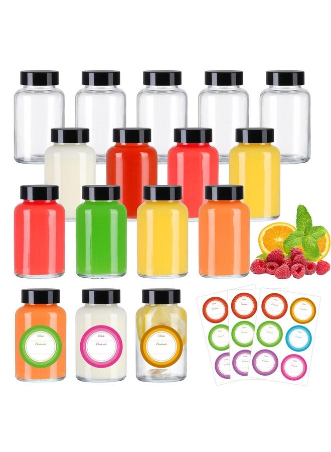 STARSIDE 4 oz Glass Ginger Shots Bottles with Caps,16 pack 120 ml Juice Shot Bottles,Leakproof Small Glass Bottles with Lids for Ginger,Beverages - Image 1