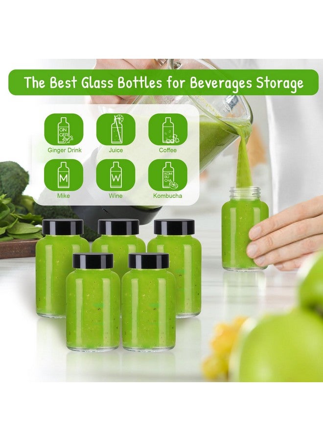 STARSIDE 4 oz Glass Ginger Shots Bottles with Caps,16 pack 120 ml Juice Shot Bottles,Leakproof Small Glass Bottles with Lids for Ginger,Beverages - Image 3