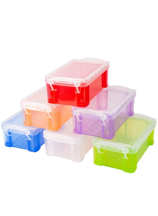 Testyu Small Plastic Box 4.3 Inch X 2.3 Inch X 1.5 Inch Stackable Mini Storage Box With Lid Clear Organizer Container For Jewelry Beads Small Crafts Items Accessories 6 Pack - Image 1