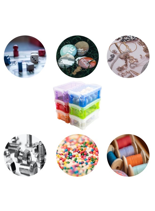 Testyu Small Plastic Box 4.3 Inch X 2.3 Inch X 1.5 Inch Stackable Mini Storage Box With Lid Clear Organizer Container For Jewelry Beads Small Crafts Items Accessories 6 Pack - Image 4