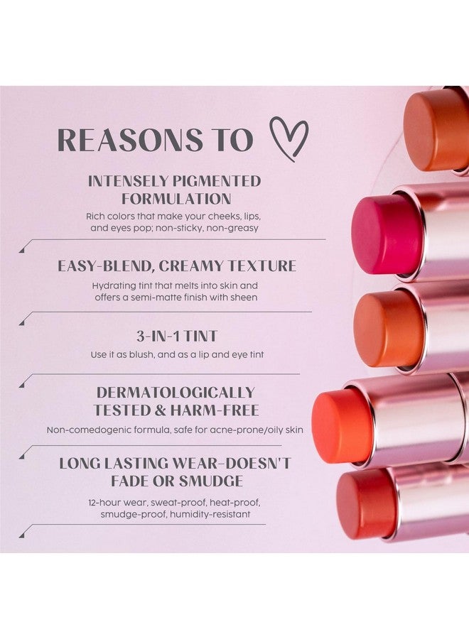 HOUSE OF MAKEUP Dab N Glow Lip Tint Pigmented Blusher For Face Makeup Creamy Easyblend Lip And Cheek Tint Lip Tint For Women & All Multiuse Tint For Cheeks And Lips 8 Gms Beet - Image 3