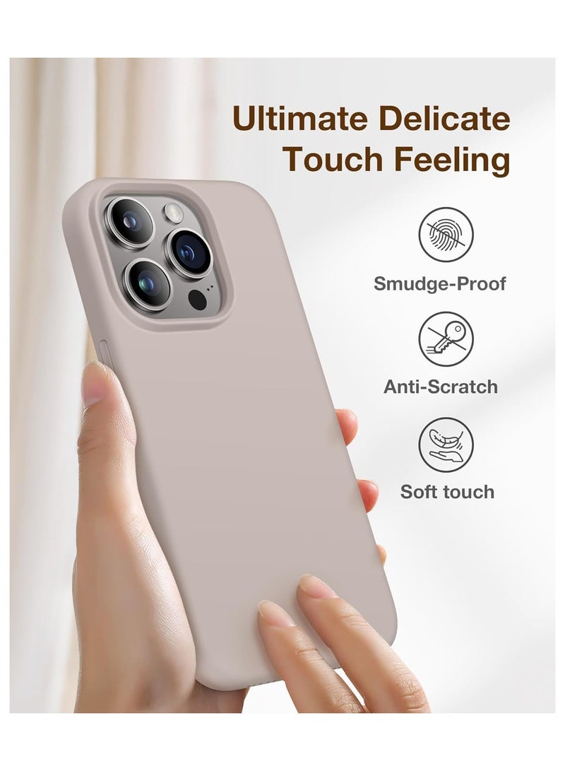 Case Compatible with iPhone 15 Pro Max, with 3X Screen Protector + 3X Camera Lens Protector, Liquid Silicone Shockproof Anti-Scratch Protective Microfiber Lining Phone Case (Dark Grey)  - Image 4