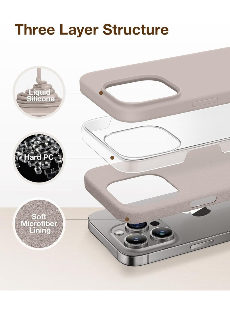 Case Compatible with iPhone 15 Pro Max, with 3X Screen Protector + 3X Camera Lens Protector, Liquid Silicone Shockproof Anti-Scratch Protective Microfiber Lining Phone Case (Dark Grey)  - Image 2