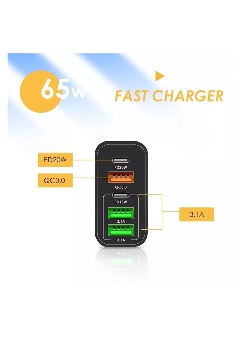 Universal 65W 5 USB Port GaN Charger USB C Power Adapter Compatible with Mobile Phones, Tablets etc. - pzsku/Z705E8777048E37691676Z/45/_/1671449223/d28a884e-c22b-4944-876e-a47734fcbeea