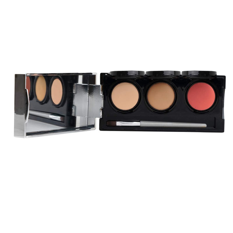 Dermaflage Tattoo Cover Up Makeup (Medium) - Bruise Full Coverage Concealer - Full Coverage Waterproof Concealer for Bruise, Scar & Acne - Smudge Proof Body Makeup Palette with 3 Pro SFX Shades +Brush - Image 1
