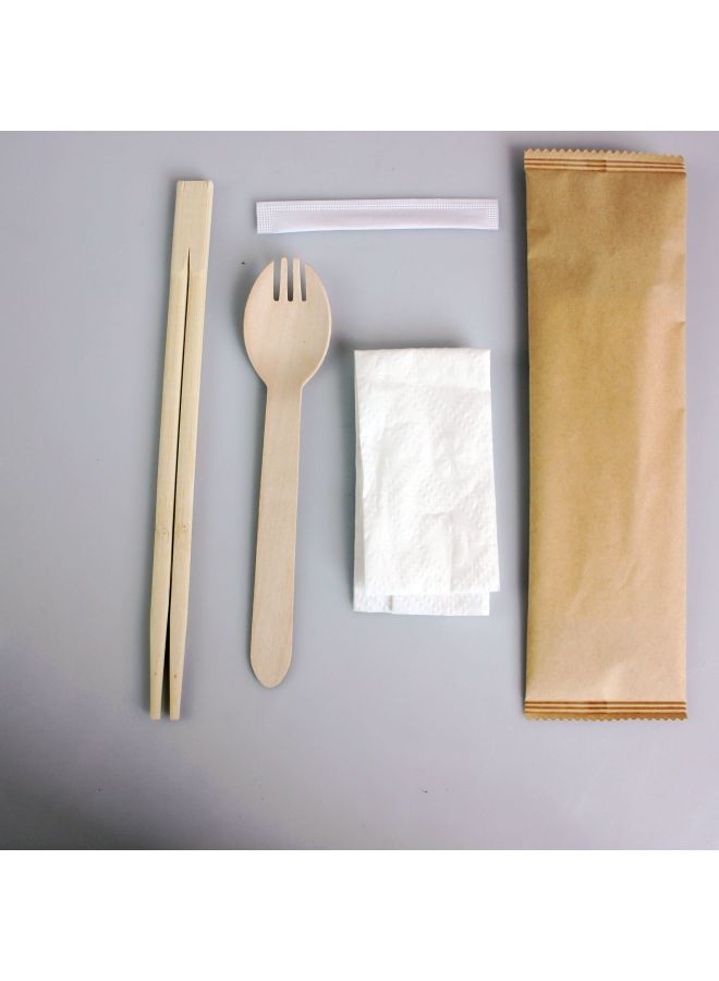 Factory Wholesale Degradable Wooden Spoon Paper Towel Four-piece Wooden Spoon Chopsticks Combination Disposable Chopsticks Bamboo Chopsticks Suit-Specifications:Chopsticks 20cm-Color:Bamboo Chopsticks, Wooden Spoon, Toothpick, Paper Towel - Image 3