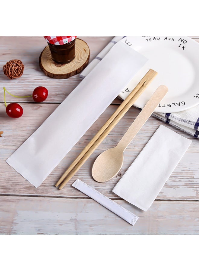 Factory Wholesale Degradable Wooden Spoon Paper Towel Four-piece Wooden Spoon Chopsticks Combination Disposable Chopsticks Bamboo Chopsticks Suit-Specifications:Chopsticks 20cm-Color:Bamboo Chopsticks, Wooden Spoon, Toothpick, Paper Towel - Image 4