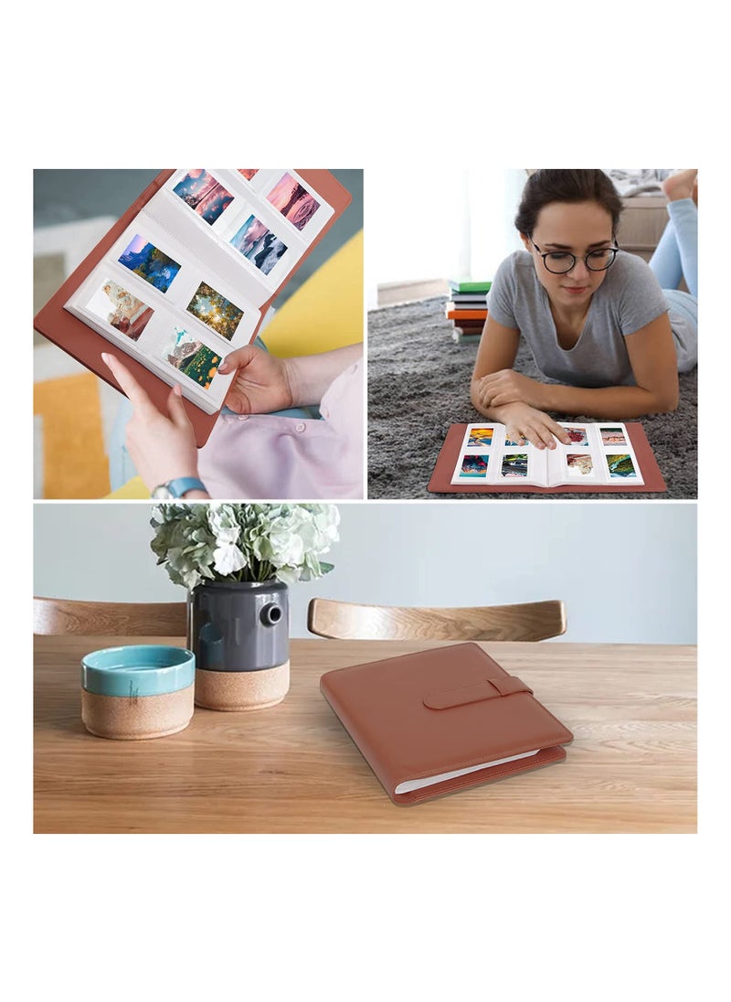 Beauenty 256 Pockets Photo Album for Fujifilm Instax Mini LiPlay 11 90 70 50S 26 25 9 8+ 8 7S Instant Camera for Link SP 1 Printer for Polaroid Snap SnapTouch PIC 300 Z2300 Mint Zip Printer Brwon  - Image 2