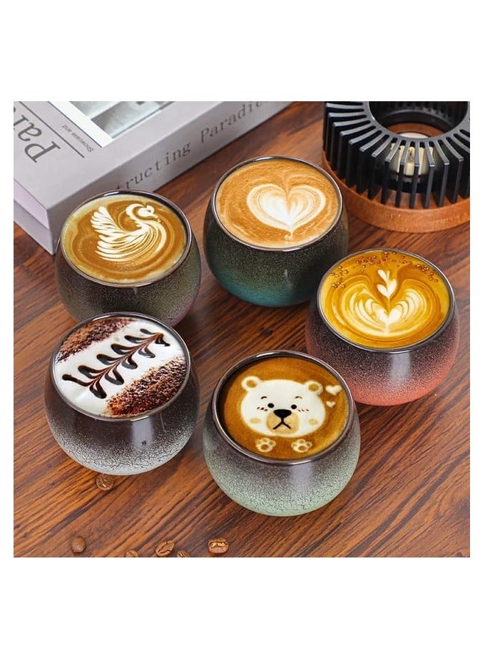 Content generated for: Liying Vintage Ceramic Coffee Cup 150ml, Handmade Art design cup for coffee, Cappuccino, Tea #3 (Black and Green) - Image 4