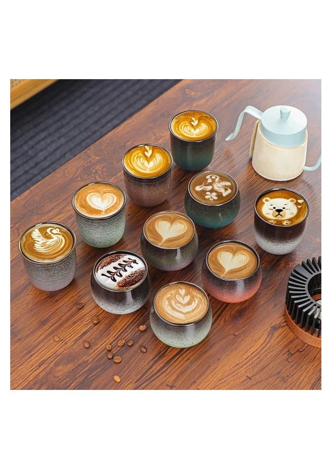 Content generated for: Liying Vintage Ceramic Coffee Cup 150ml, Handmade Art design cup for coffee, Cappuccino, Tea #3 (Black and Green) - Image 3