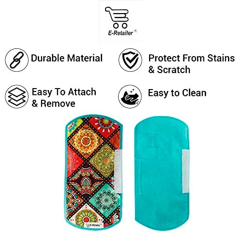 E-Retailer® Digital Printed Fridge Handle Covers Set of 2 Polyester 3-Layered Refrigerator & Microwave Handle Protectors Washable Kitchen Appliance Cover (12x6 Inch, Multicolor Ethnic) - Image 3