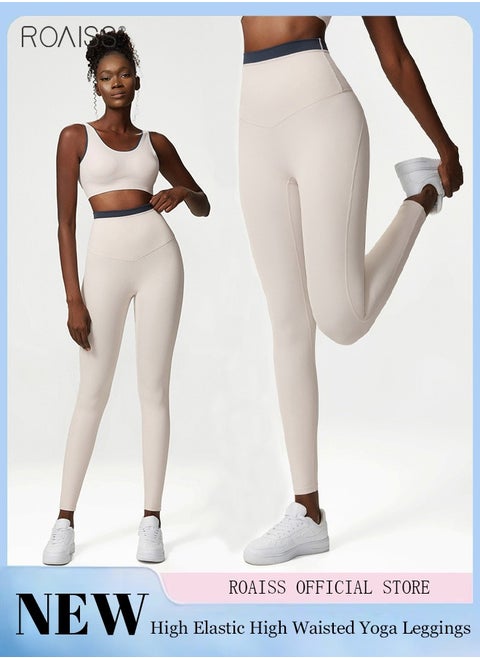 Women's Elastic Fitness Leggings Anti Crimping High Waist Yoga Pants Unbound Feeling Brushed Fabric Tight Fitness Pants