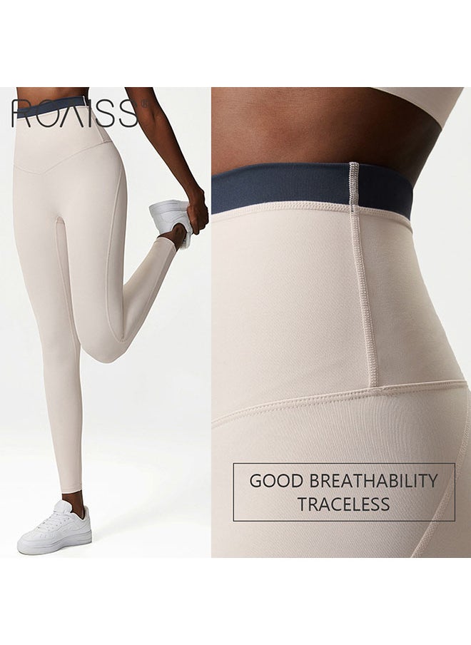 Women's Elastic Fitness Leggings Anti Crimping High Waist Yoga Pants Unbound Feeling Brushed Fabric Tight Fitness Pants