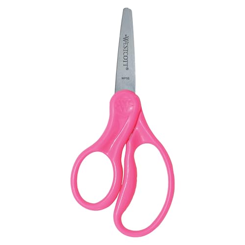 Westcott 13178 Left-Handed Scissors, Hard Handle Kids' Scissors, Back to School, Classroom Supplies, Ages 4-8, 5-Inch Pointed Tip, Color Varies, 1 Count - Image 2