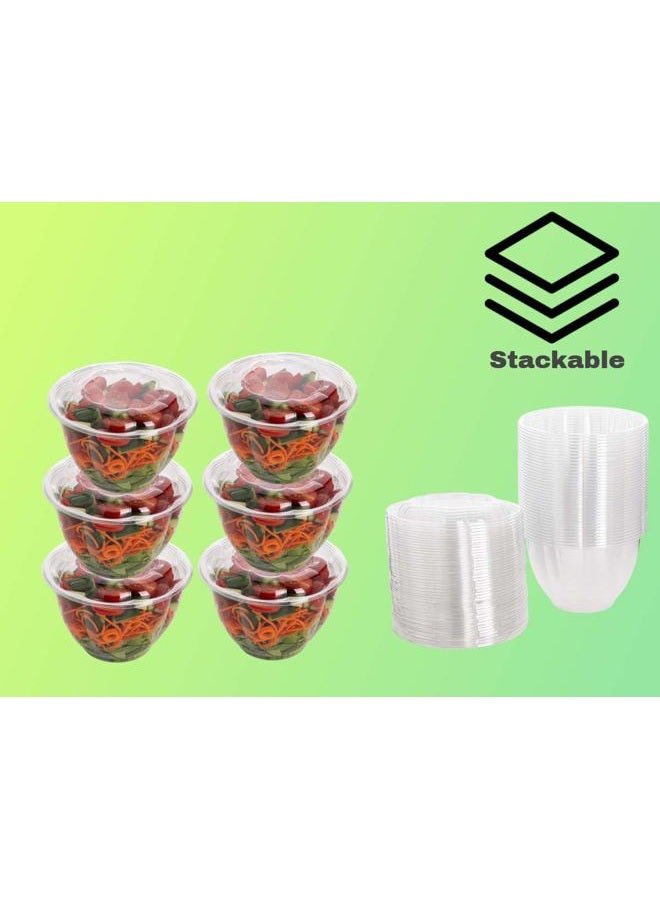 Smygoods Plastic Salad Bowls with Airtight lids Disposable [48 oz. 50 Sets] - Image 5