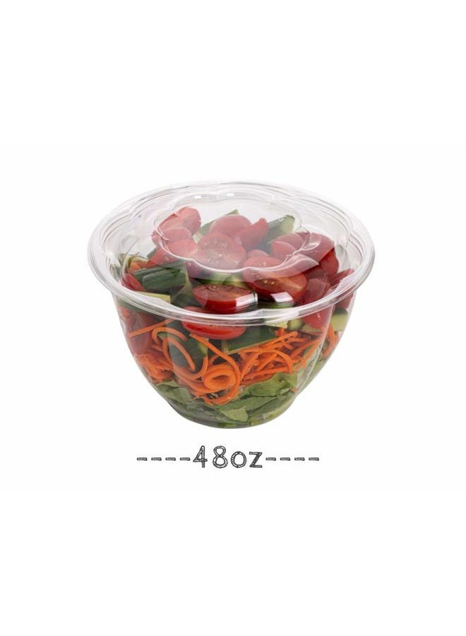 Smygoods Plastic Salad Bowls with Airtight lids Disposable [48 oz. 50 Sets] - Image 2