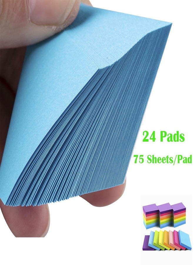 Vanpad Mini Sticky Notes 1.5x2 Inches, Bright Colors Self-Stick Pads, 24 Pack, 75 Sheets/Pad,1800 Sheets - Image 3