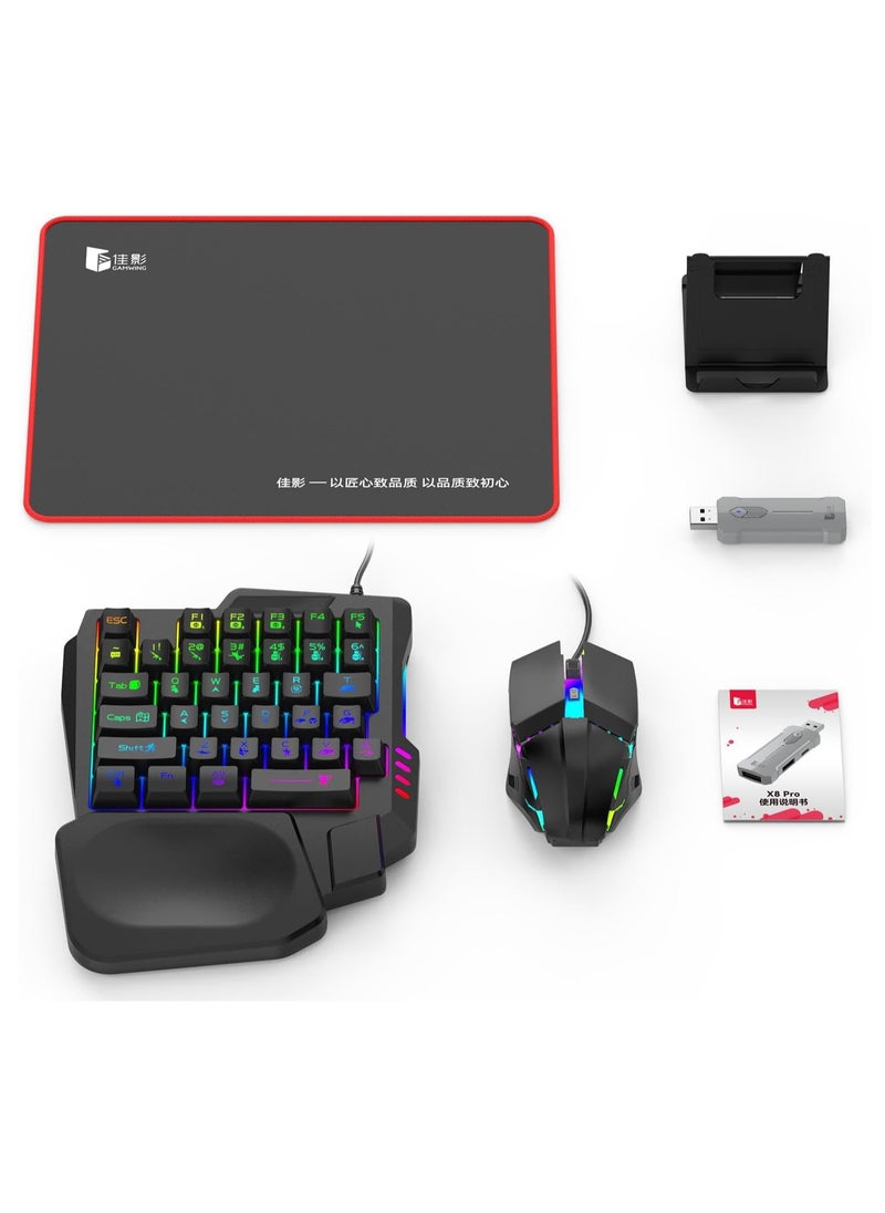 Generic 5 in 1 X8 pro PUBG Controller Gaming Keyboard Mouse Converter, Android, Harmony OS, Samsung Exynos system dedicated(Not for IOS), Mouse & Keyboard Combo Pack for FPS Mobile Games  - Image 1