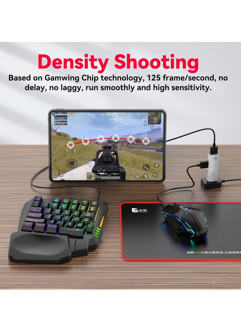 Generic 5 in 1 X8 pro PUBG Controller Gaming Keyboard Mouse Converter, Android, Harmony OS, Samsung Exynos system dedicated(Not for IOS), Mouse & Keyboard Combo Pack for FPS Mobile Games  - Image 5