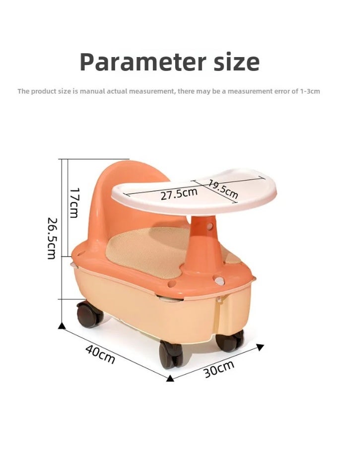 Blue Kids dining chair bath seat portable infant bath stool baby dining table multi-functional storage pulley - Image 4