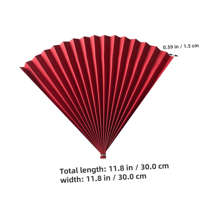 Antique Style Red Paper Folding Fans 2 Pack Photography Prop Studio Event Decor - Image 3