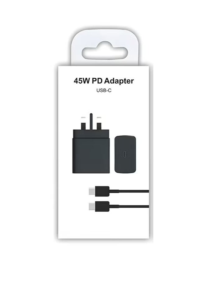 45W Super Fast Charger with Type-C Jack and USB-C Cable, 1.5m Fast Charging Wall Adapter, Compatible with S24 Ultra/S24 Plus/S23 FE/S24/S22/S21 S20, A54 A25 A15 A05S A53 A34 A23 5G, Z Fold 4 5/Z Filp, Tab S7 S8, and Other Devices, Black  - Image 4