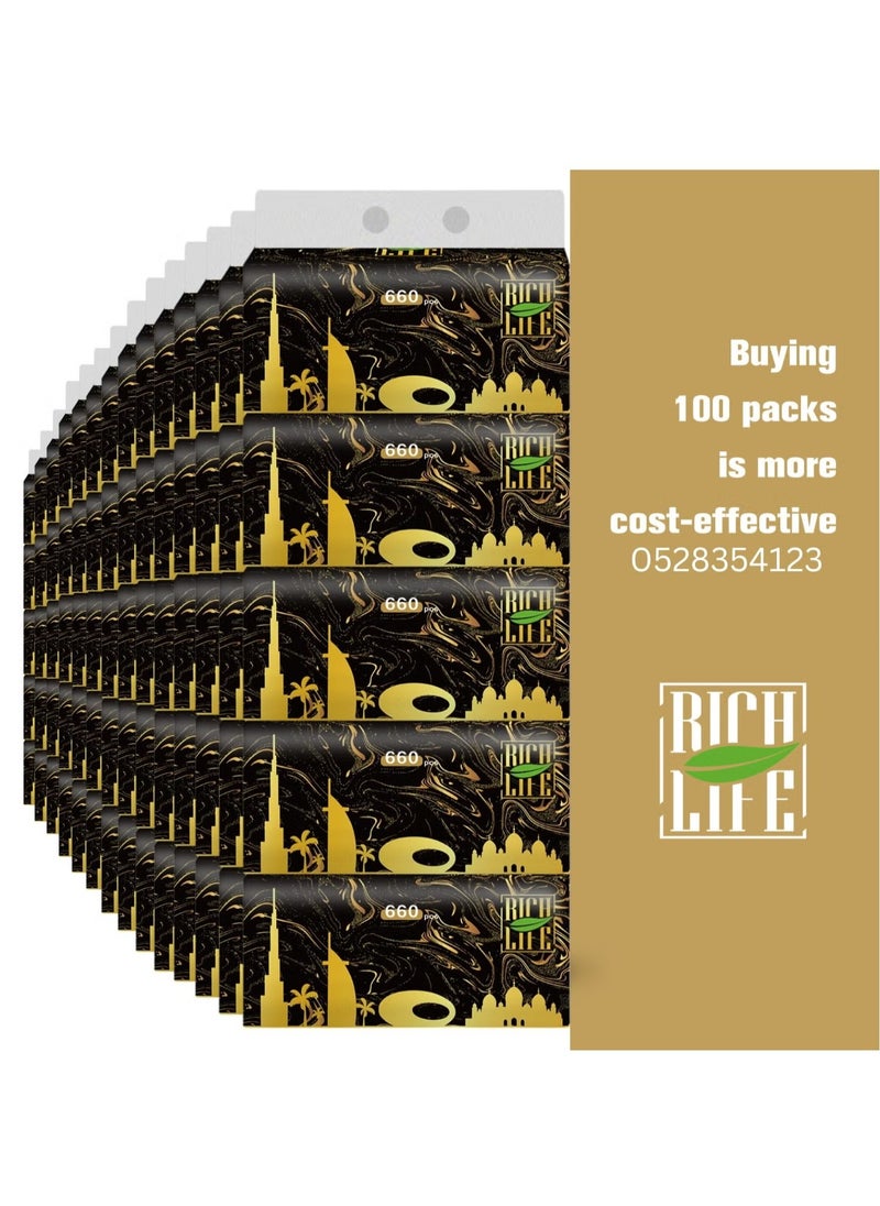 Rich Life - Facial Tissue - Premium Quality 3-Ply - 660 Sheets | 50 Value Packs | Soft, Durable & Moisture Proof | 100% Raw Wood Pulp - Ideal for Wet & Dry | Available in 5 to 100 Packs - Image 1