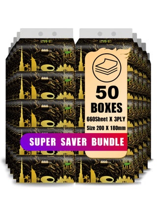 Facial Tissue - Premium Quality 3-Ply - 660 Sheets | 50 Value Packs | Soft, Durable & Moisture Proof | 100% Raw Wood Pulp - Ideal for Wet & Dry | Available in 5 to 100 Packs - pzsku/Z705EF1E3EE6622C88B34Z/45/1746230854/8f177324-4068-4095-b370-9a5b7bd9c030