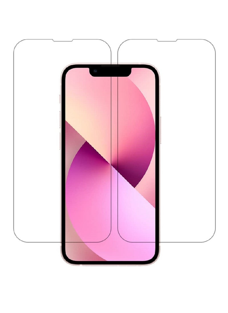 Super حماية شاشة زجاجية مقسّاة 2 قطعة شفافة مصممة لجهاز آيفون 13 ميني تغطية كاملة للشاشة وخالية من الفقاعات - Image 1