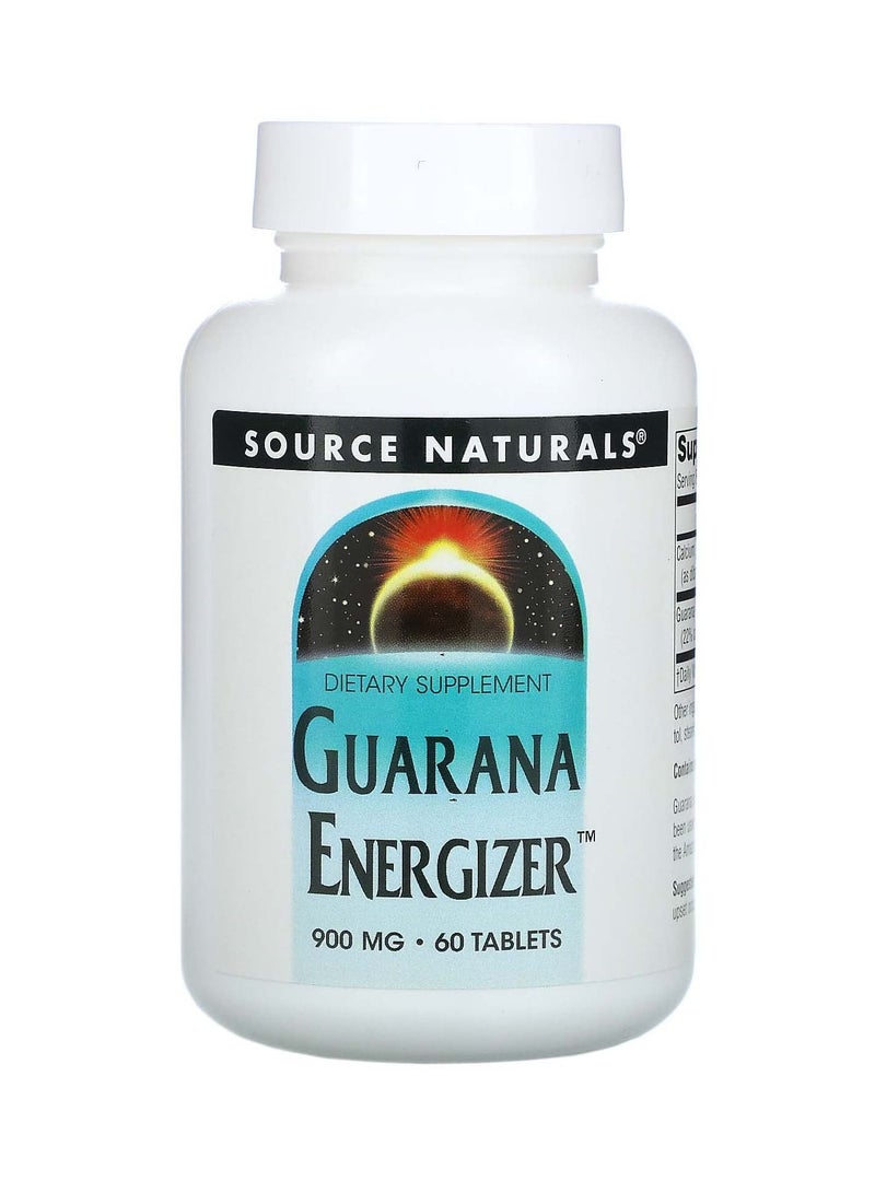 مكمل غذائي من سورس ناتشورالز غوارانا إنرجيزر - يدعم زيادة الطاقة المستدامة - 60 قرص