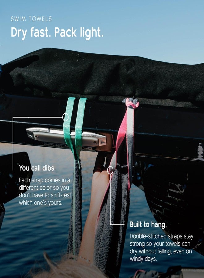 MISSION Tuko Microfiber Beach Towel Set with Water-Resistant Carrying Case for Boating and Swimming (Teal Bag Holder, 60L x 30W, Set of 2) - Image 2